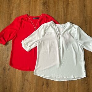 Women’s 3/4 Length Sheer Top 2-pack! Size L, NY&C